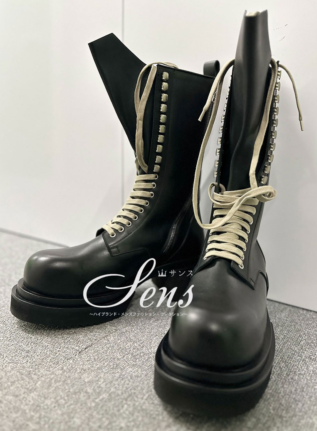 RICK OWENS 22AW メンズコレクション レザーアーミーボーガンブーツ